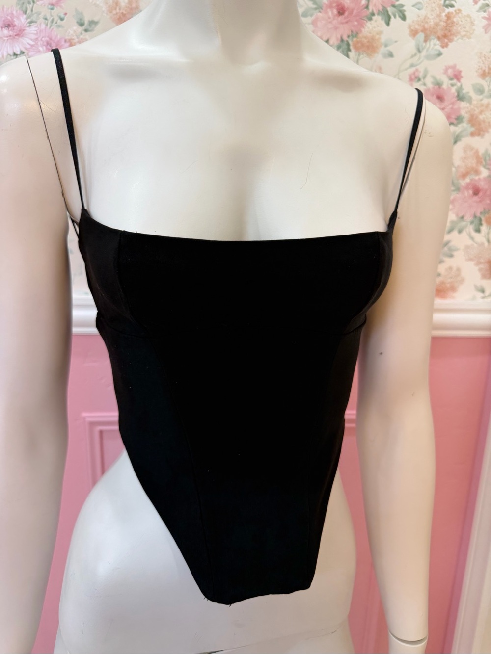 House of CB Black Strap Bodysuit Bandeau
